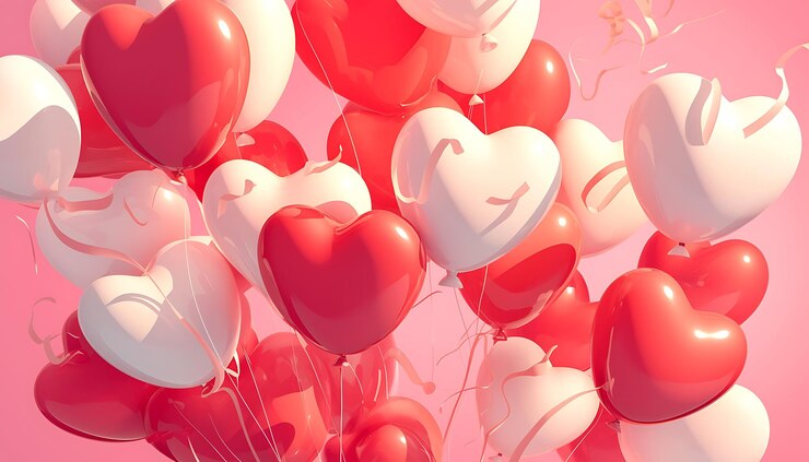 Balones de corazones para el día de San Valentín