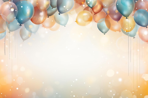 Balones en fondo de luz para el concepto de celebración