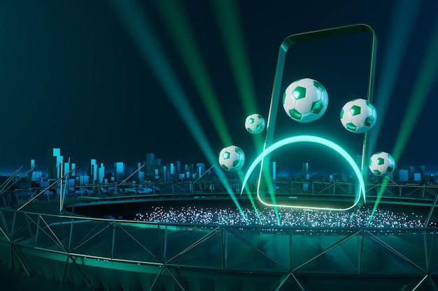 Balones de fútbol objeto deporte bola diseño elemento de fútbol 3D