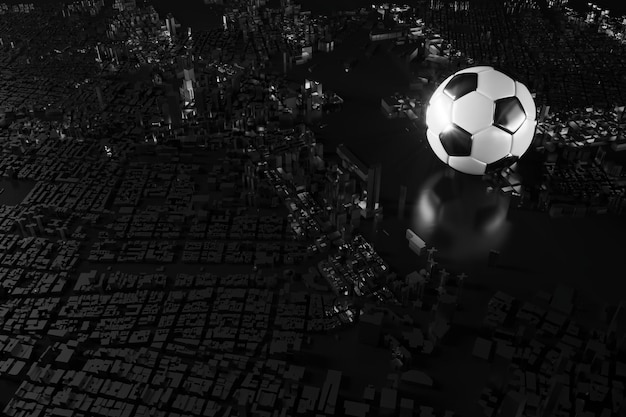 Foto balones de fútbol objeto pelota deportiva diseño 3d elemento de fútbol