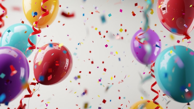 Balones y rayas de colores para las celebraciones festivas