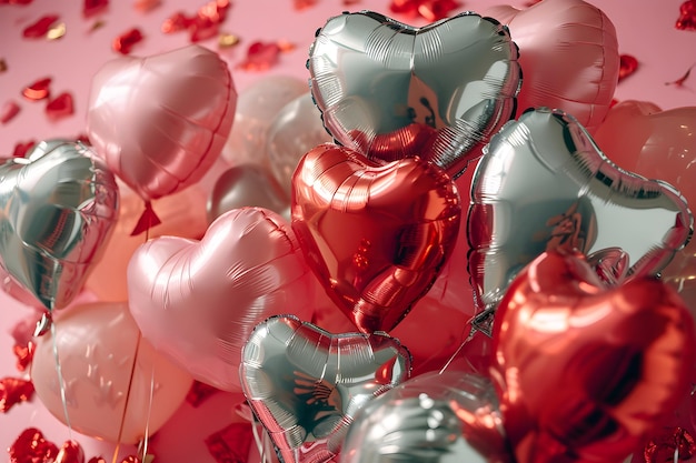 Balones rosados en forma de corazón para cumpleaños, aniversario, boda,  mujeres, madres, día de san valentín.