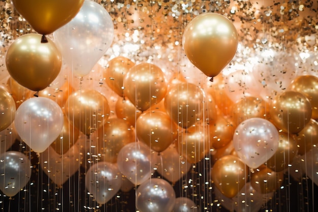 Balones con texto de Feliz Año Nuevo foto de año nuevo