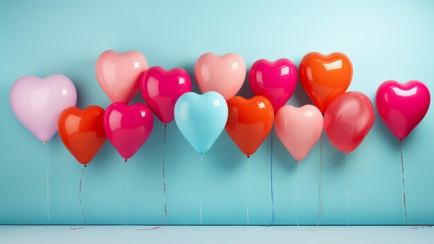 Balones de varios tamaños que forman una forma de corazón