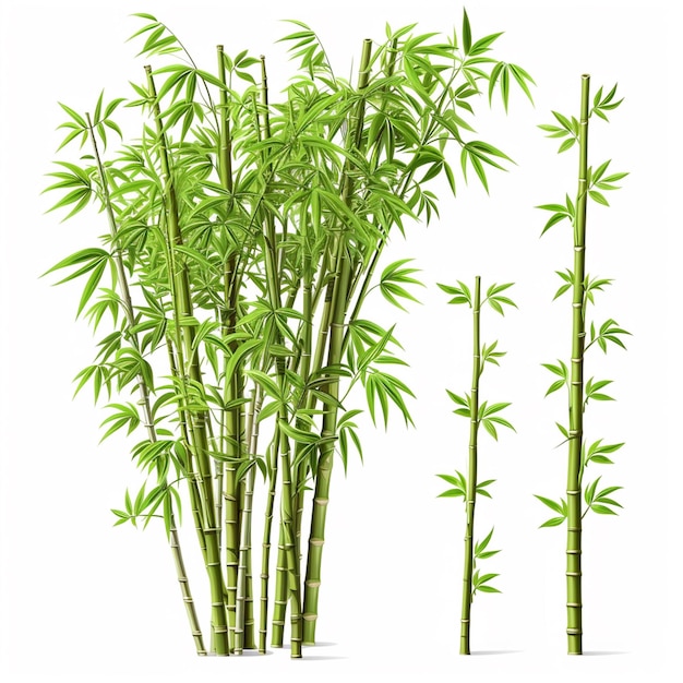 Bamboo árvore folha planta caule e bastão 3d árvore de bambu Ai Generative