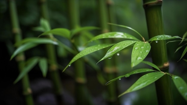 Bambu verde na floresta Ilustrador de IA gerativa