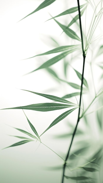 Bambú verde sobre blanco para su diseño y papel tapiz