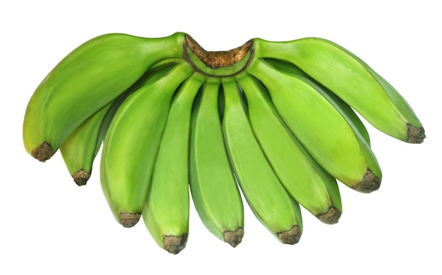 Foto banana comestível comida como um vegetal delicioso sobre fundo branco
