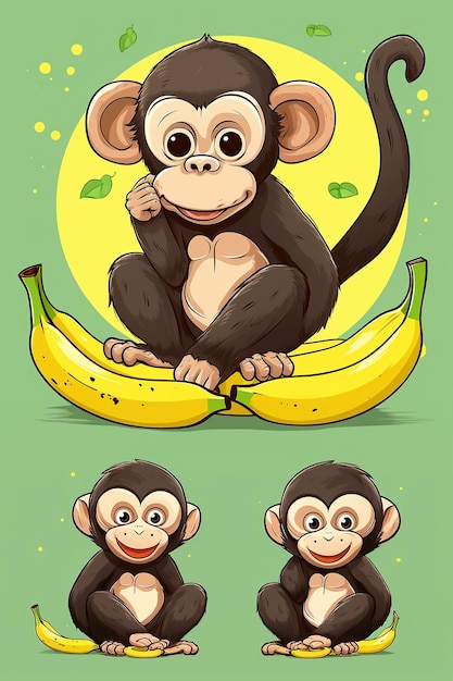 Foto banana de macaco adorável