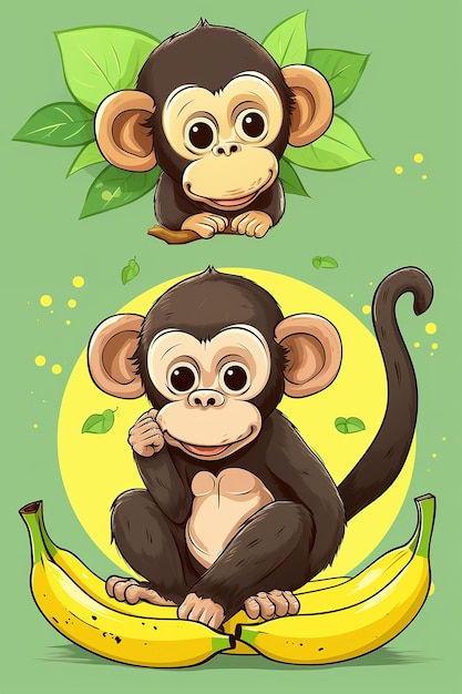Foto banana de macaco adorável