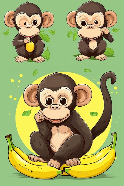 Foto banana de macaco adorável
