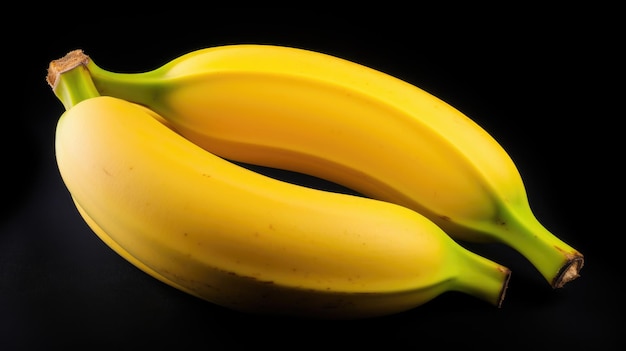 Banana isolada em um fundo preto