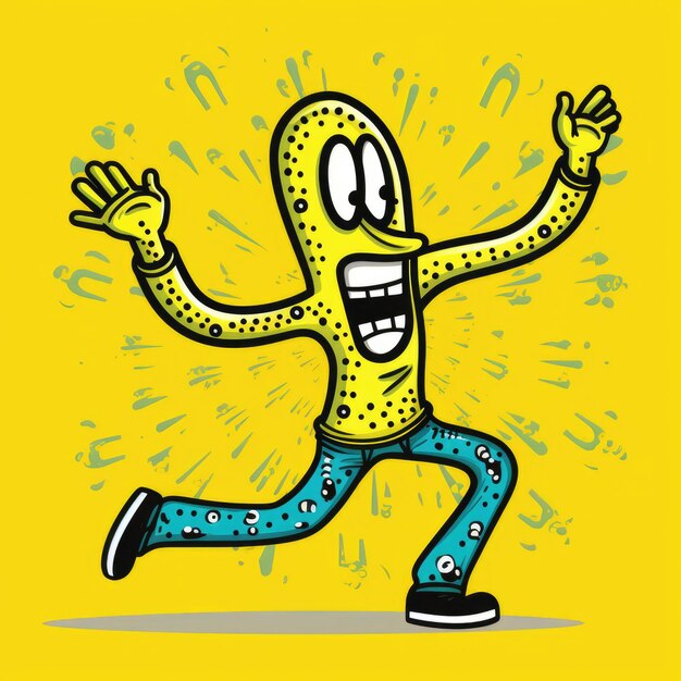 BANANA KEITH HARING Charaktervektor