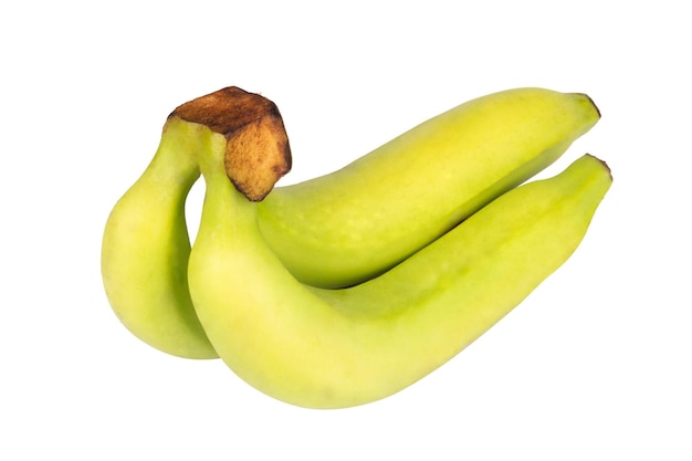 Banana verde isolada no fundo branco