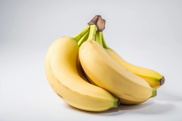 Bananas em branco isolado AI gerado