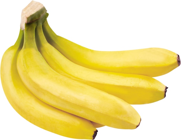 Bananas frescas maduras em fundo branco