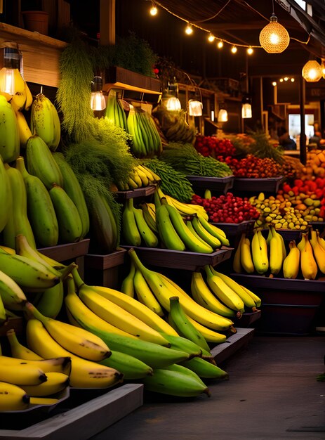 Bananas hiper-realistas com paleta de cores neutras iluminação quente aconchegante atm IA generativa gerada