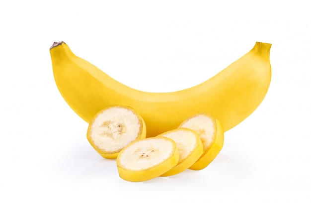 Banane auf Weiß