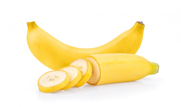 Banane auf weißer Wand