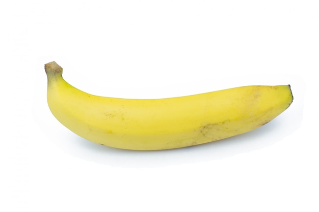 Banane. Reife Banane lokalisiert auf weißem Hintergrund.