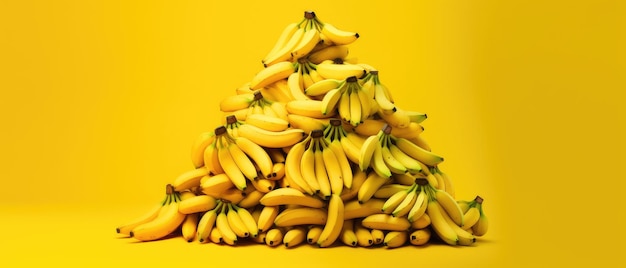 Bananen auf leuchtend gelbem Hintergrund