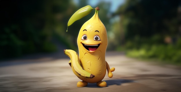 Bananen-Cartoonfigur