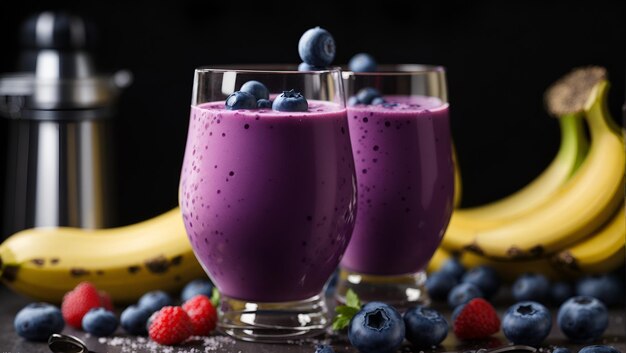 Bananen- und Blaubeeren-Smoothie