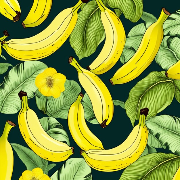 Bananenmusterhintergrund für Tapeten- oder Stoffdesign