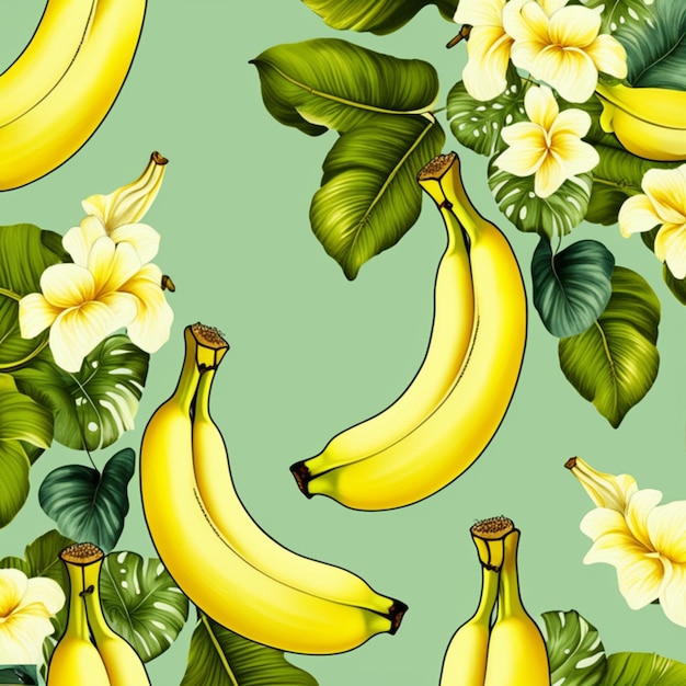 Bananenmusterhintergrund für Tapeten- oder Stoffdesign