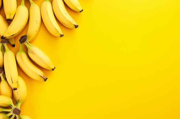 Foto bananenrahmen exotischer sommer gelber hintergrundkonzept mit kopierraum