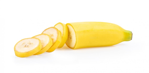 Bananenscheibe auf Weiß