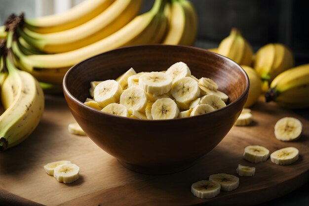 Foto bananenscheiben in einer schüssel