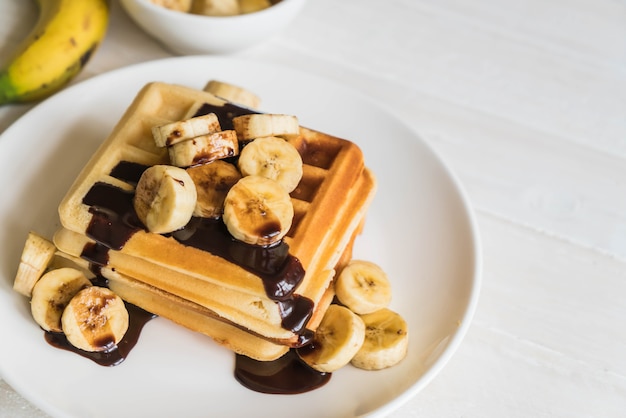 Bananenwaffel mit Schokolade