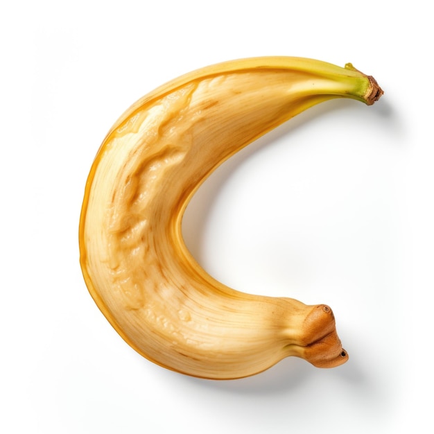 Banano seco aislado sobre fondo blanco IA generativa