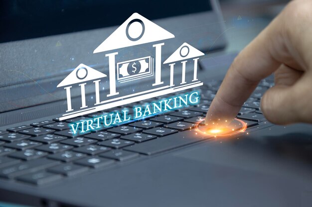 banca digital banco virtual banca en línea y dinero digital banca virtual digital humanfacing en redes de datos bancarias y financieras descentralizadas seguridad cibernética FinTech eKYC