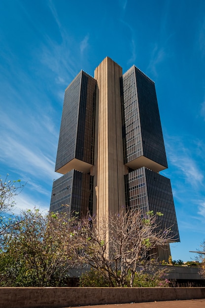 Foto banco central do brasil em brasília, df, brasil em 14 de agosto de 2008. fachada da sede.