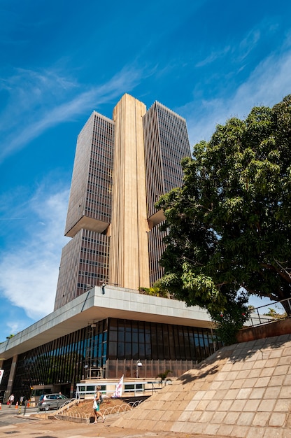 Banco central do brasil em brasília, df, brasil em 14 de agosto de 2008. fachada da sede.