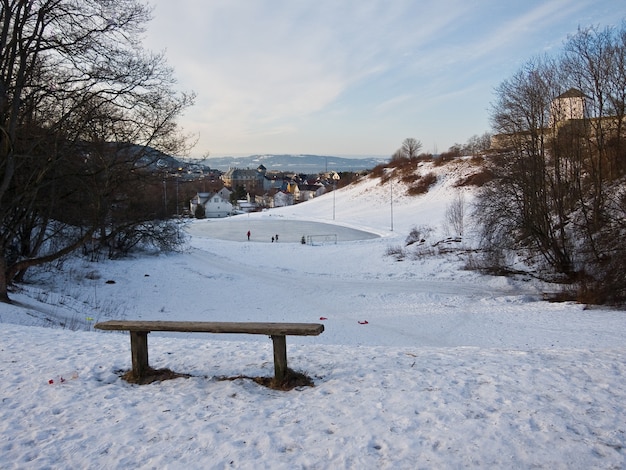 banco de neve inverno lago Noruega