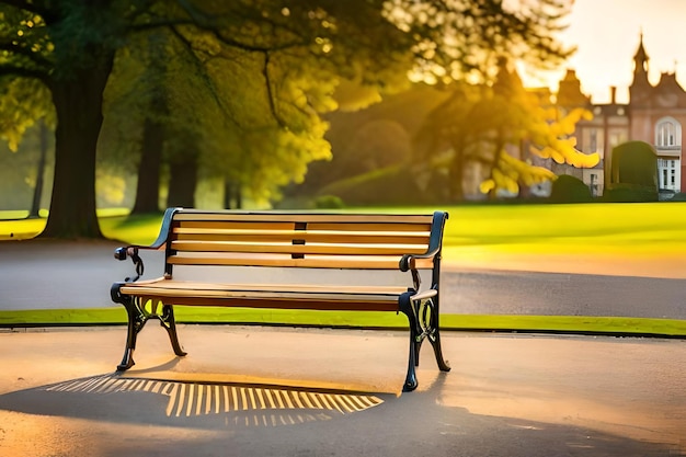 Foto un banco del parque con la palabra 