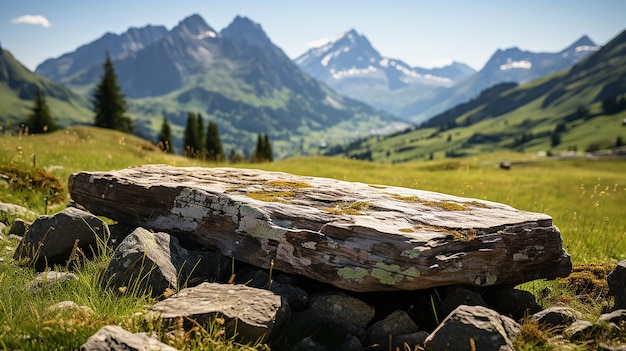 Foto el banco de piedra de mountain meadow