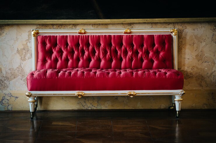 Foto banco vermelho em casa