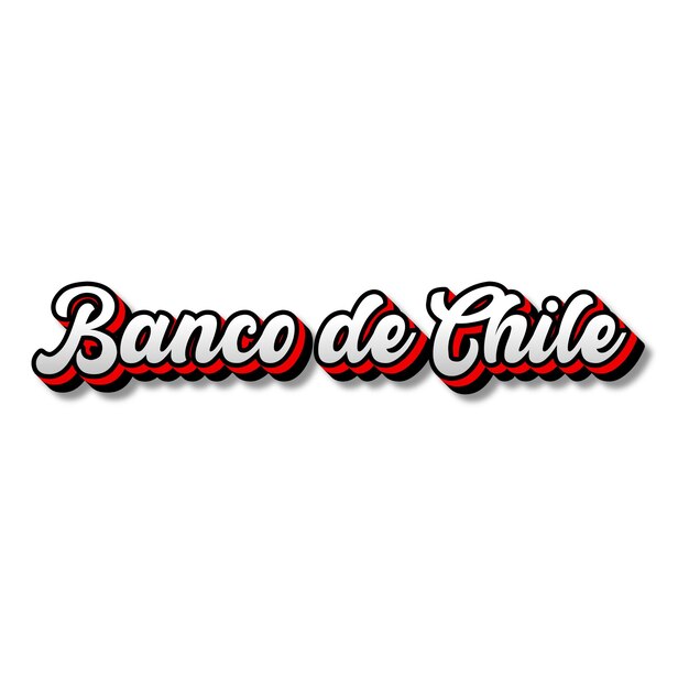 BancodeChile texto 3D plata rojo negro blanco fondo foto JPG