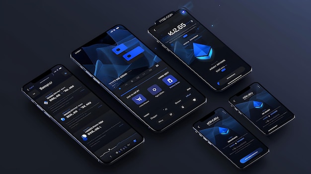 Foto bancor cryptocurrency liquidity mobile layout mit blue them kreativ-idee-app-hintergrund-designs