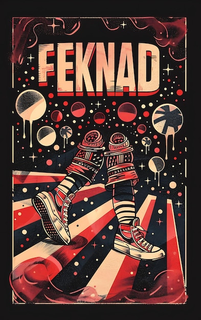 Band Funk tocando em um clube retro com bolas de discoteca e Platf Banner Design Postcard Collage Art Ink