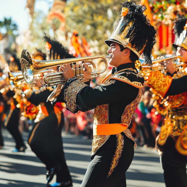 La banda en el desfile
