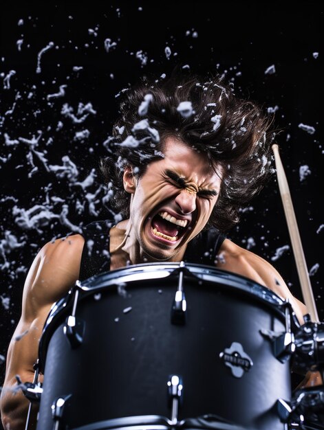 Foto banda dinámica actuando en vivo generada por la ia