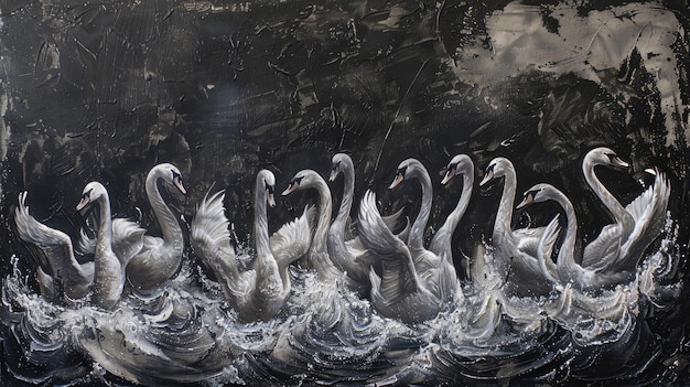 bandada de cisnes