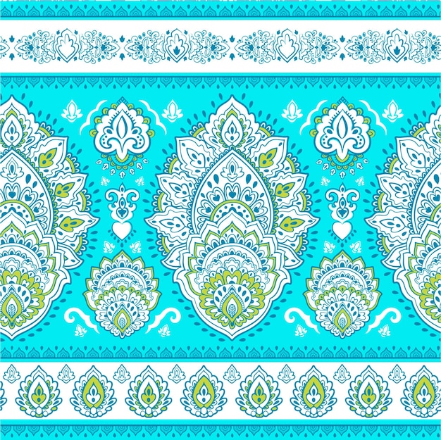 Bandana tradicional ornamental ilustraciones de diseño abstracto Paisley bandana impresión patrón sin costuras