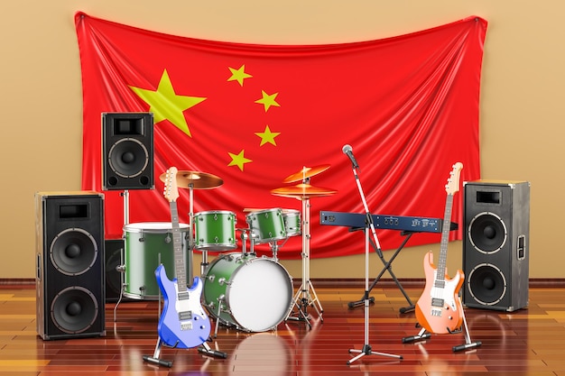 Bandas de rock de música del concepto de representación 3D de China