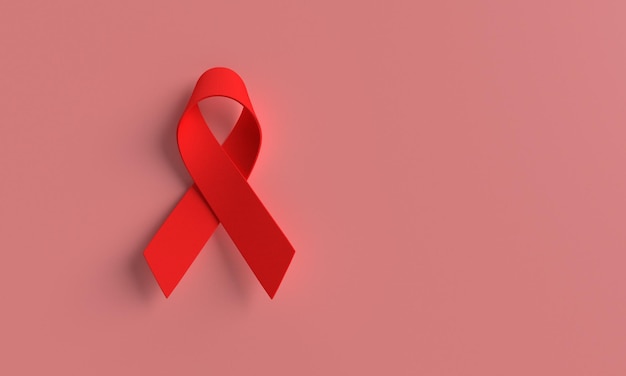 Bandbogen Rot rosa orange Farbe Symbol Dekoration Hilfstag Zeichen HIV Krankheit Unterstützung Bewusstsein Gesundheit